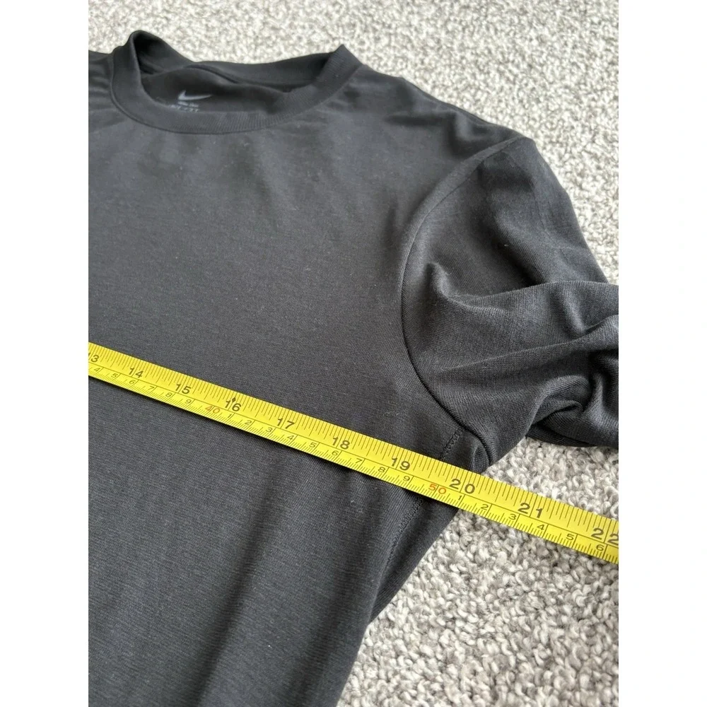 Men's Nike One Dark Gray Long‎ Sleeve Cotton Stretch Shirt Size XS Soft
